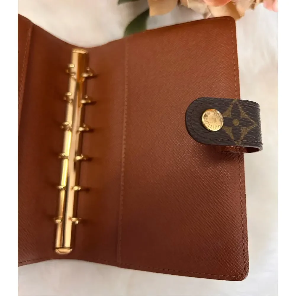 Vintage Authentic Louis Vuitton Monogram PM Ring Agenda Made in Spain CA1918